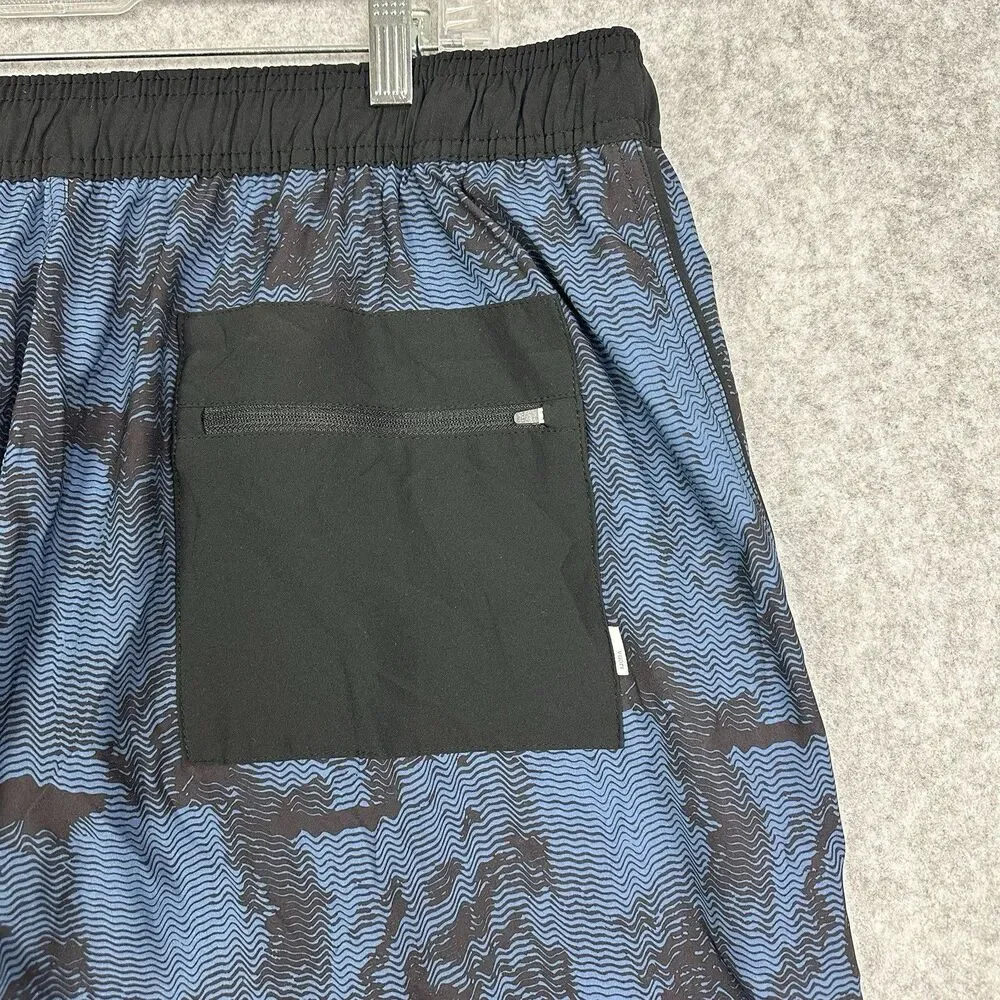 Vuori Trail Shorts Mens XXL Blue Lined Patterned Active Gym Pockets Workout 7